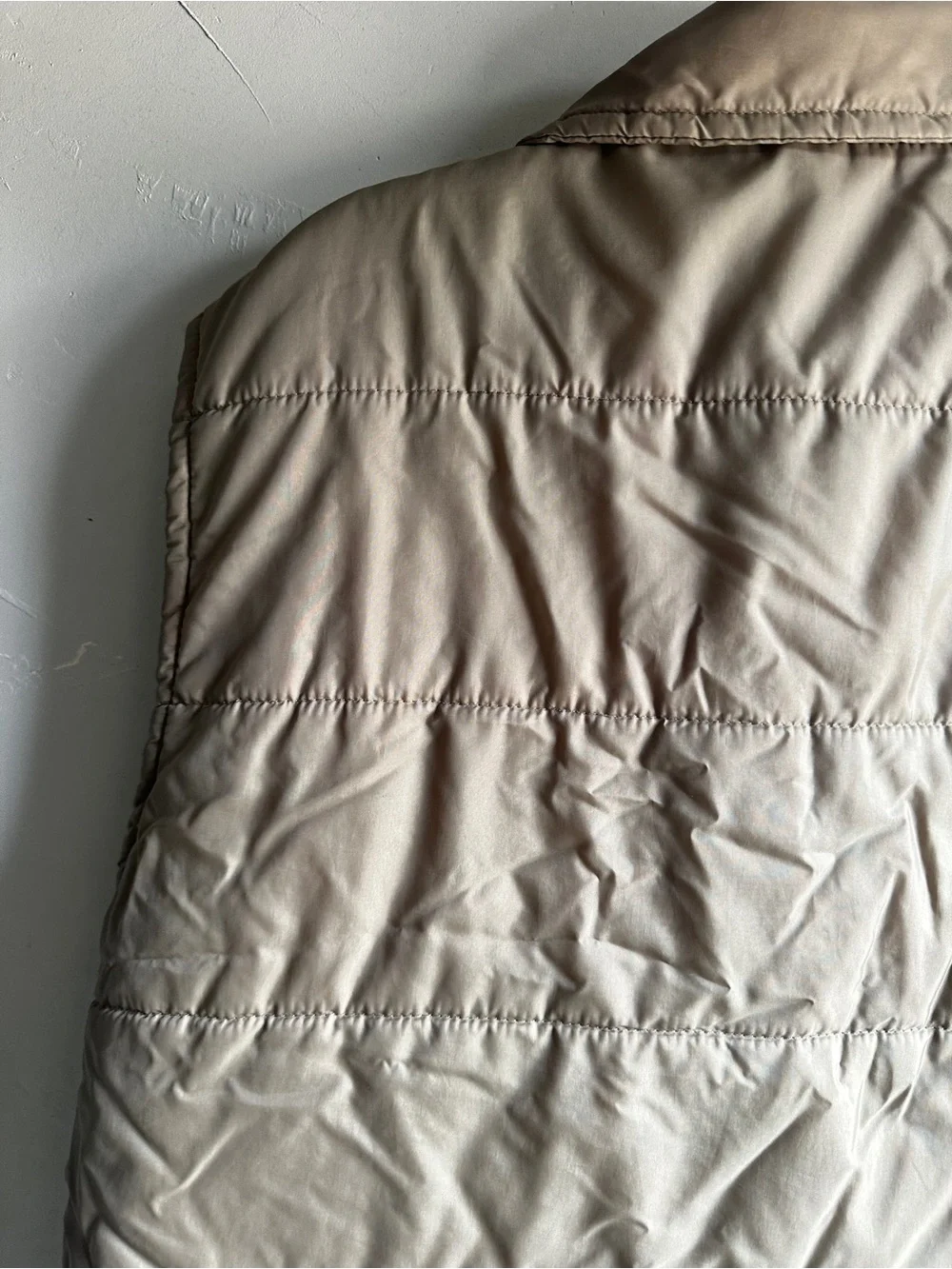 Vintage Envoy The Now Jacket Puffer Vest Taupe Gorpcore Utility Unisex Sz L